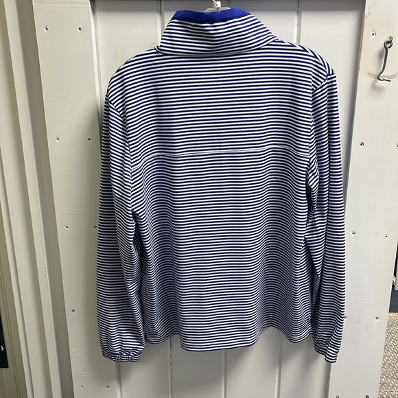 NWT Duffield lane blue pinstripe 1/4 zip TORY. Quarter zip. UPF 50+ - Picture 3 of 6